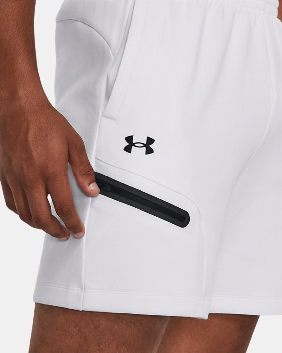 Men's UA Unstoppable Fleece Shorts in White image number 3
